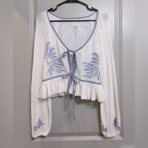 Free People Tie-Front Top